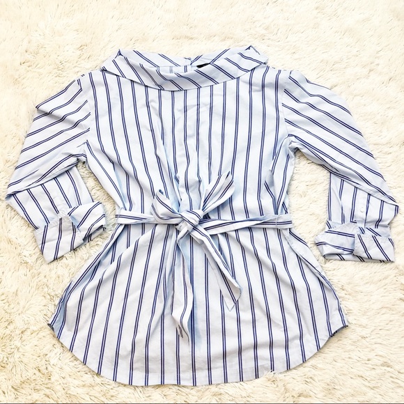 Banana Republic Tops - Banana Republic Striped Blouse W/ Sash tie